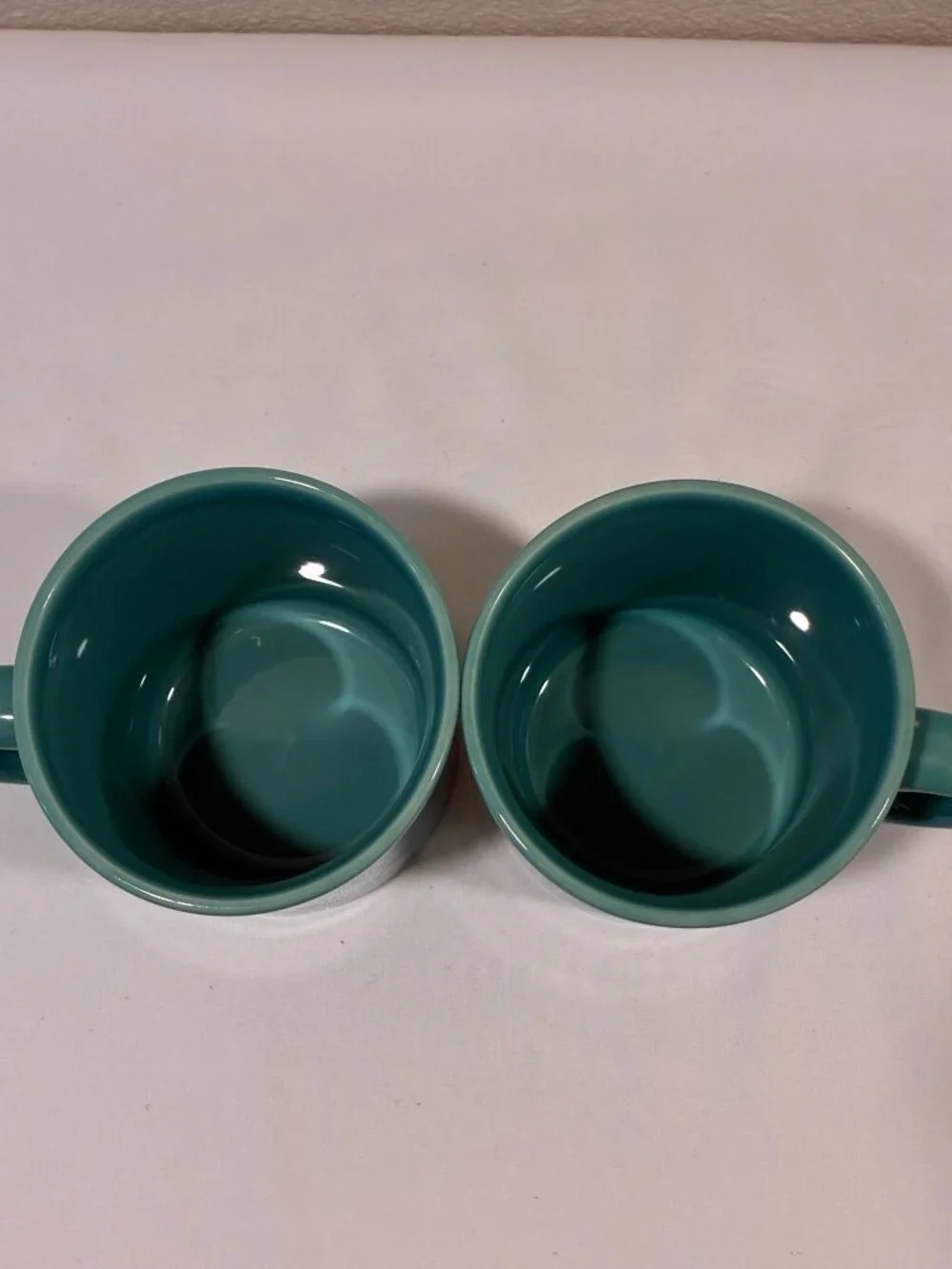 Fiestaware Java Coffee Mug Set of 2 Homer Laughlin China Turquoise 12 oz EUC